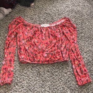 Floral off the shoulder crop top